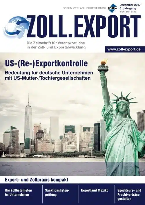 Ausgabe Dezember 2017 US-(RE-)Exportkontrolle