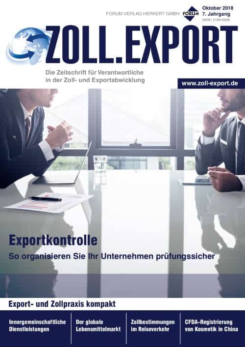 Ausgabe Oktober 2018 Exportkontrolle