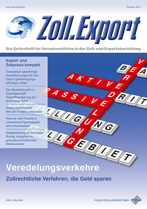 Ausgabe Oktober 2013 Veredelungsverkehre