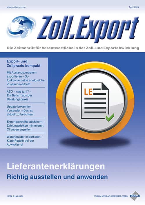 Ausgabe April 2014 Lieferantenerklärungen