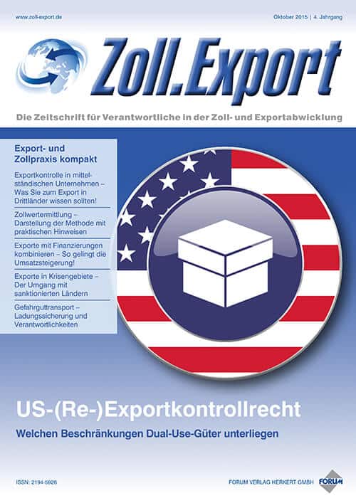 Ausgabe Oktober 2015 US-(Re-)Exportkontrollrecht