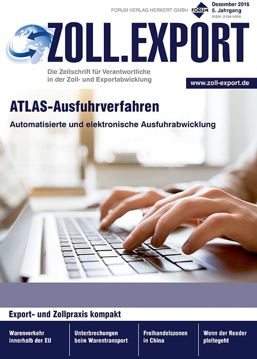 Ausgabe Dezember 2016 ATLAS-Ausfuhrverfahren