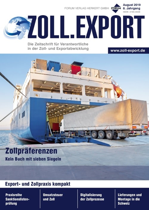 Ausgabe August 2019 Zollpräferenzen