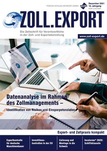 Ausgabe Dezember 2021 Datenanalyse im Rahmen des Zollmanagements