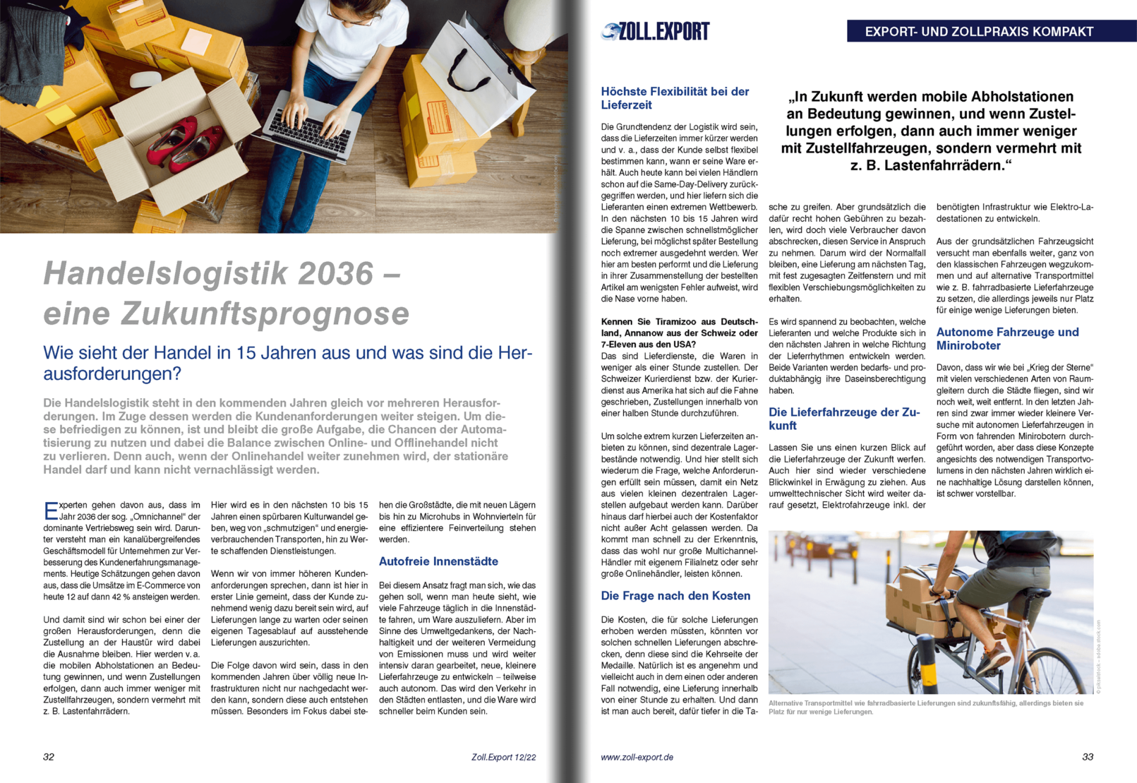 Handelslogistik 2036 – eine Zukunftsprognose