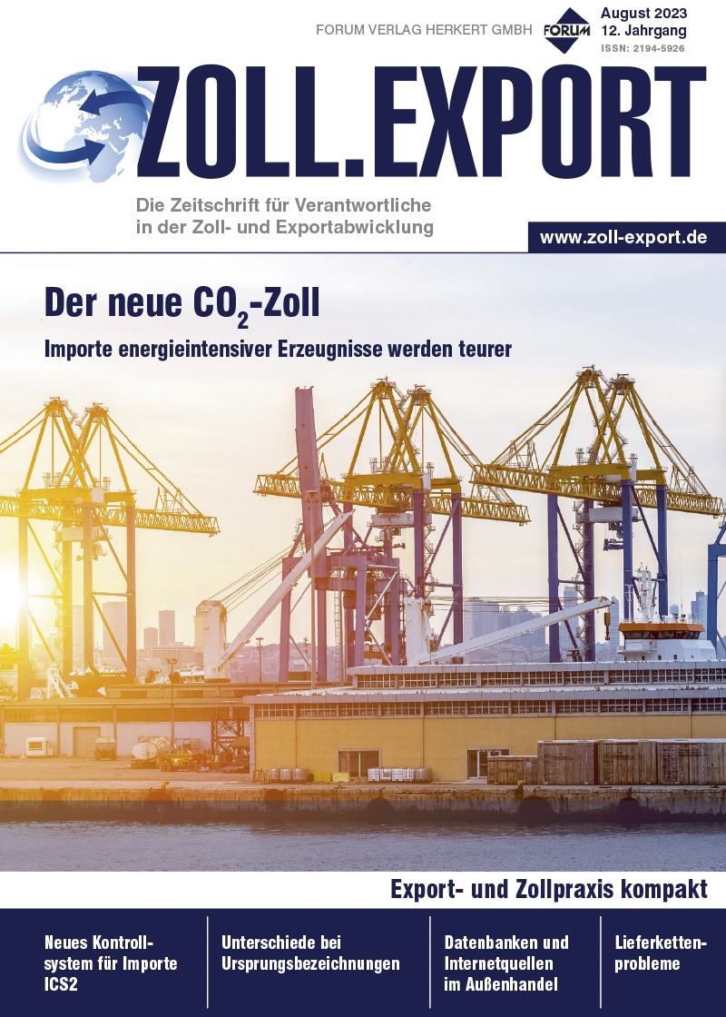 Ausgabe August 2023 Der neue CO₂-Zoll