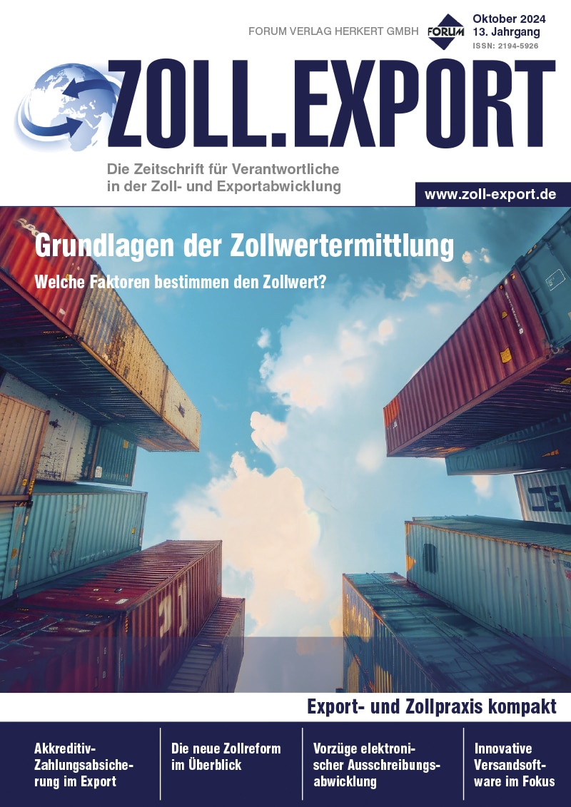 Ausgabe Oktober 2024 Grundlagen der Zollwertermittlung